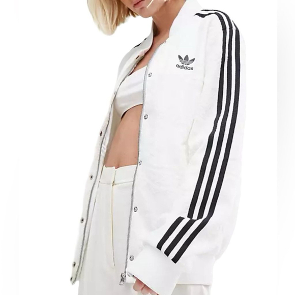 adidas Originals + UO Floral Jacquard Bomber Jacket in Sz M - Picture 2 of 8